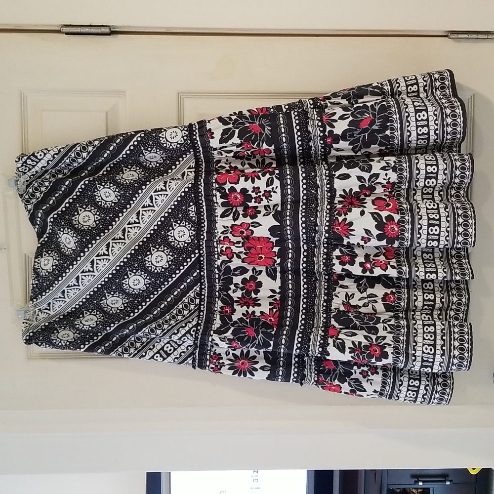 WD.NY cotton peasant tiered skirt